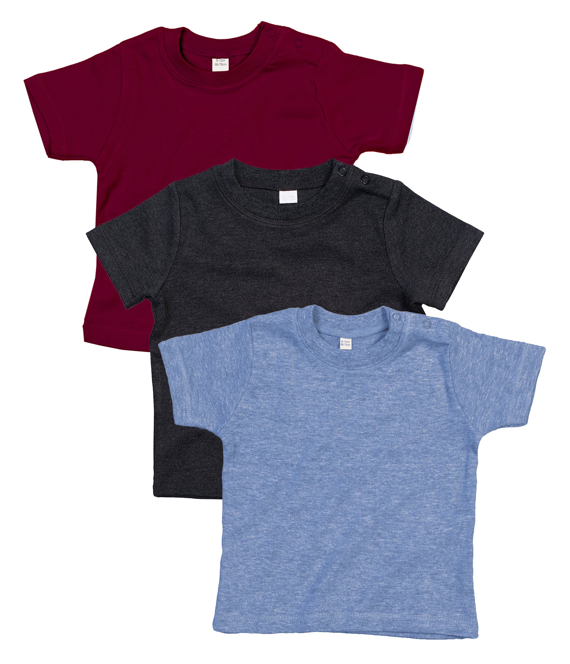 Babybugz BZ02 Baby crew neck  T-shirt 100% Cotton (Pack of 3) - COOZO