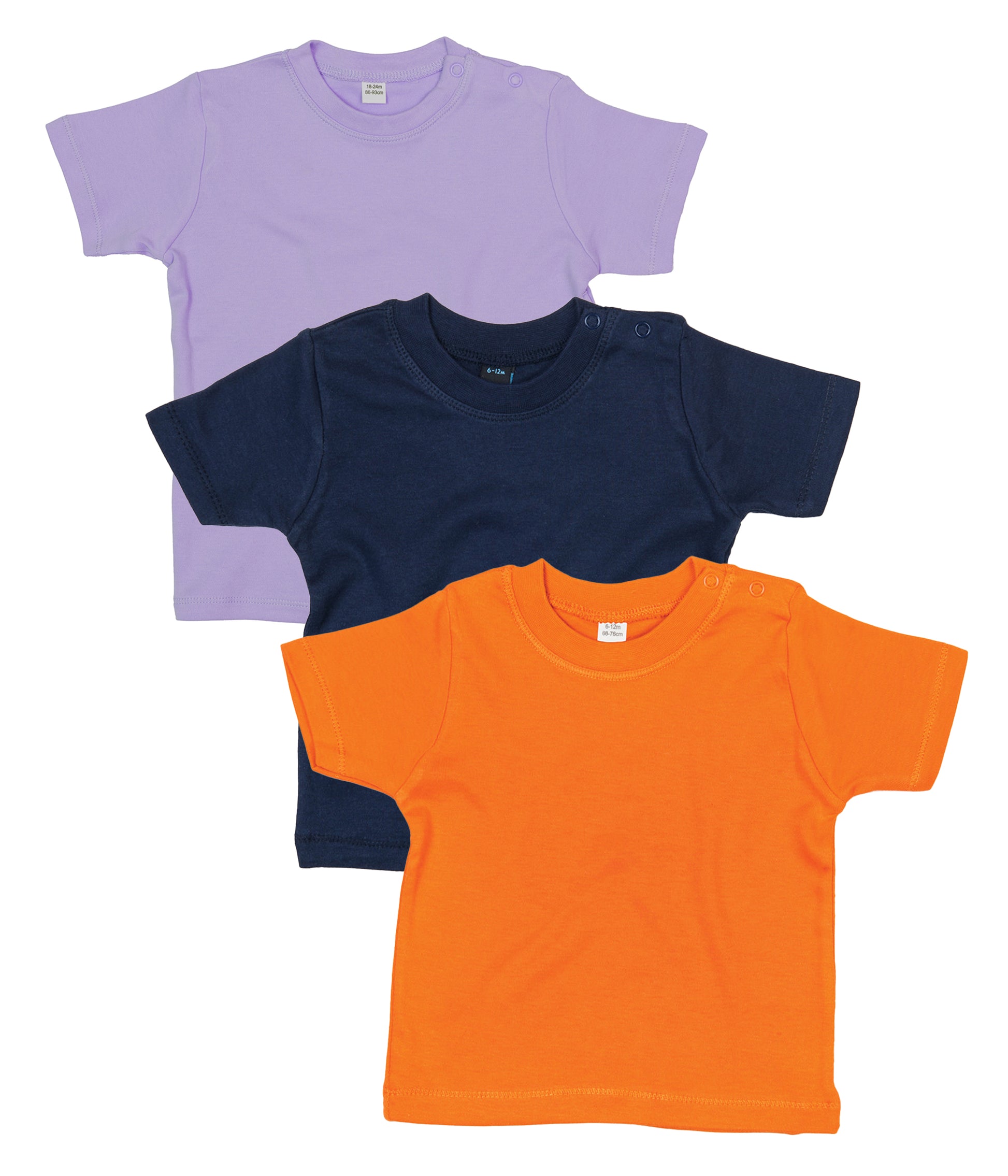 Babybugz BZ02 Baby crew neck  T-shirt 100% Cotton (Pack of 3) - COOZO