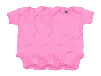COOZO Pack of 3 Baby Plain Short Sleeve Bodysuits - COOZO