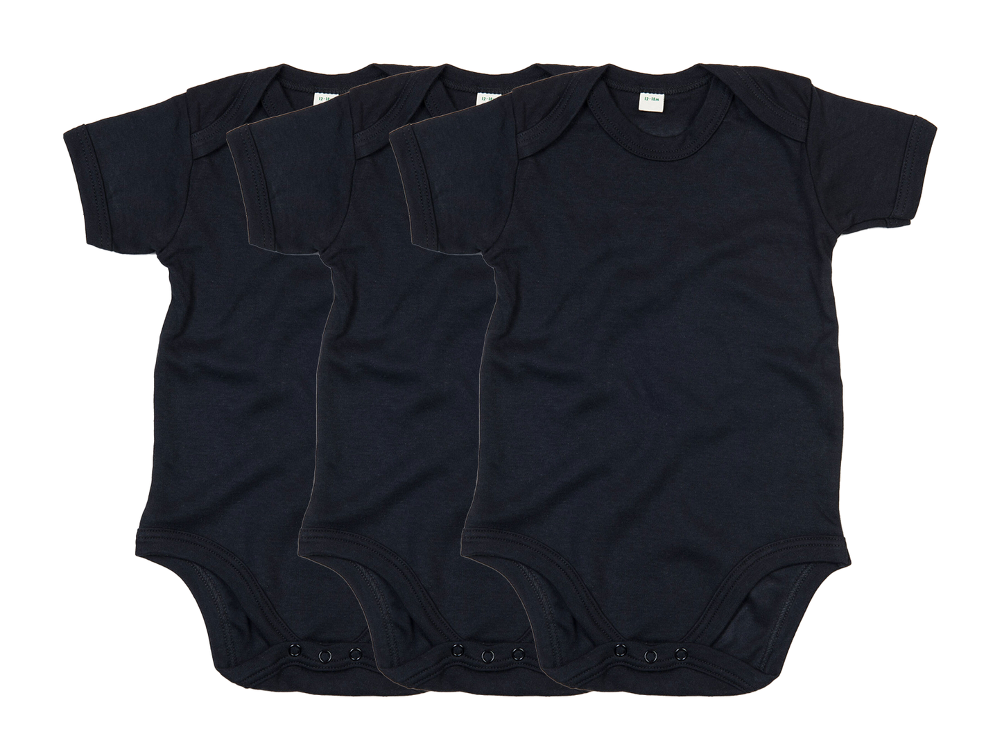 COOZO Pack of 3 Baby Plain Short Sleeve Bodysuits - COOZO