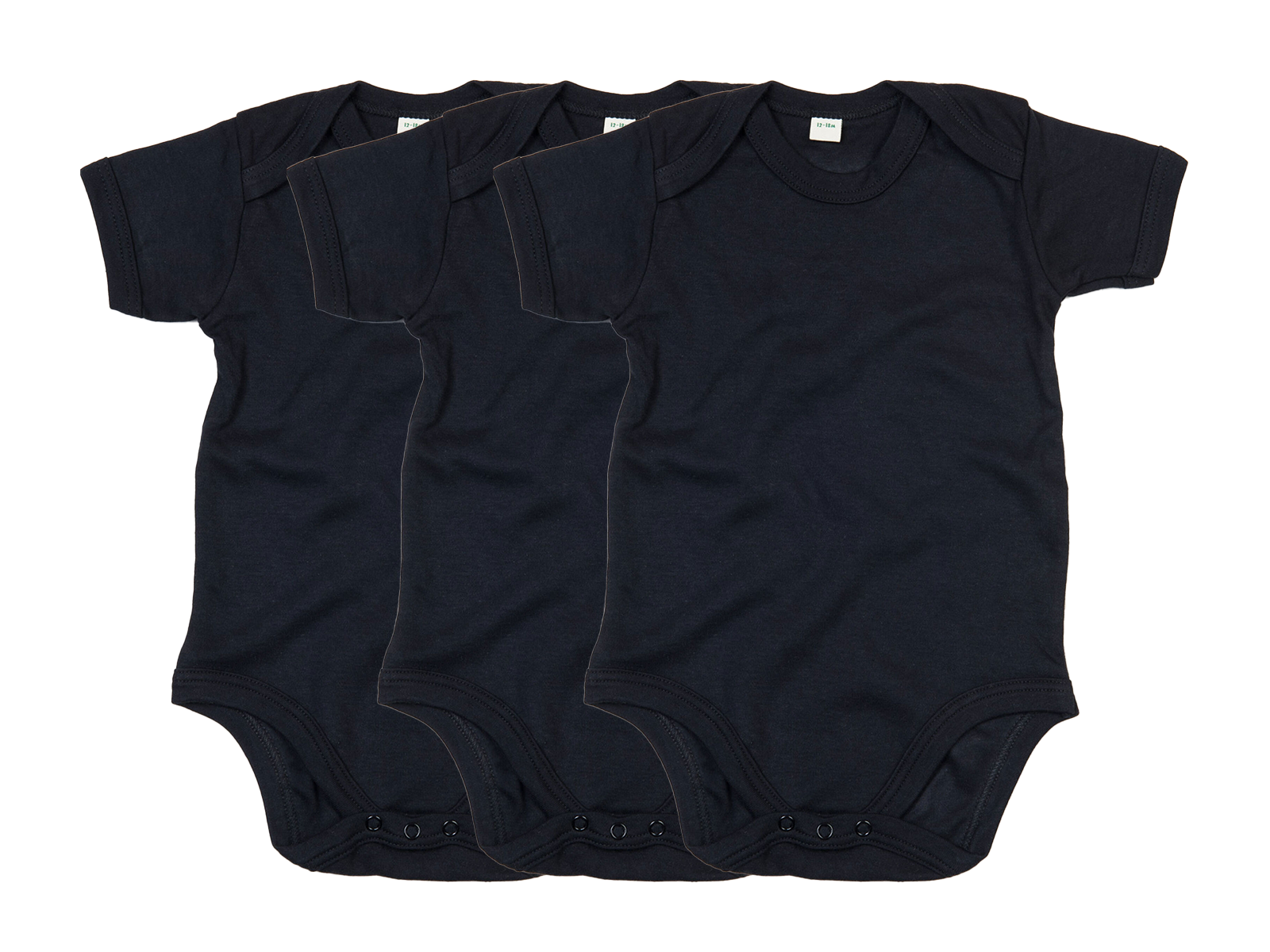 COOZO Pack of 3 Baby Plain Short Sleeve Bodysuits - COOZO