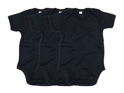 COOZO Pack of 3 Baby Plain Short Sleeve Bodysuits - COOZO