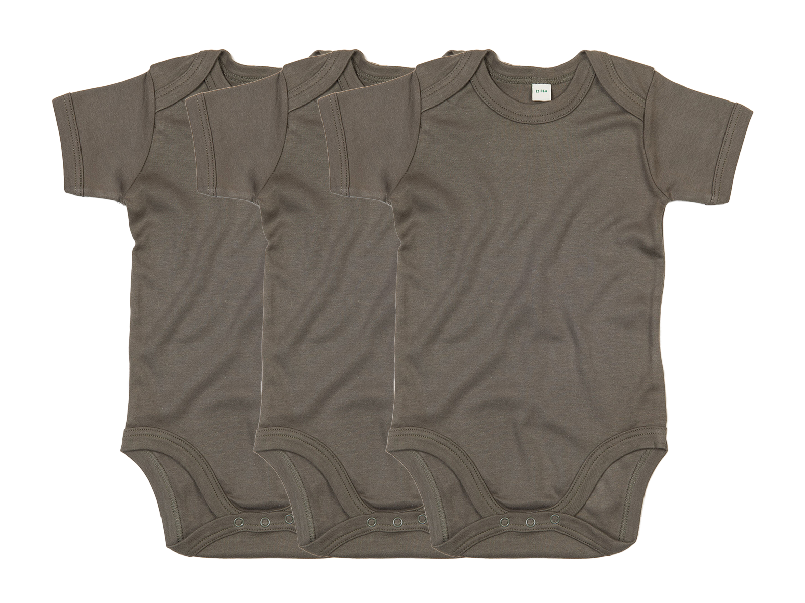 COOZO Pack of 3 Baby Plain Short Sleeve Bodysuits - COOZO