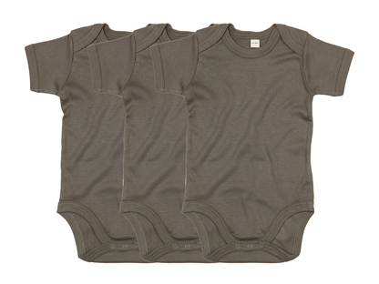 COOZO Pack of 3 Baby Plain Short Sleeve Bodysuits - COOZO