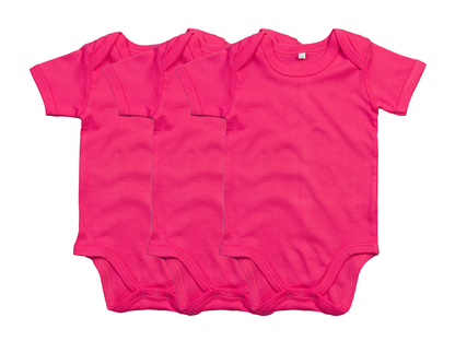 COOZO Pack of 3 Baby Plain Short Sleeve Bodysuits - COOZO