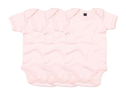 COOZO Pack of 3 Baby Plain Short Sleeve Bodysuits - COOZO