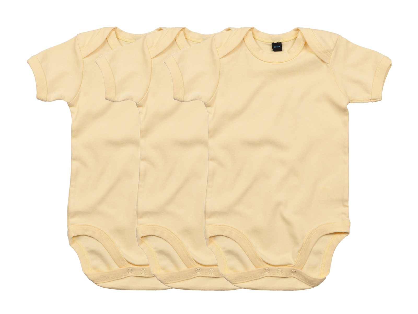 COOZO Pack of 3 Baby Plain Short Sleeve Bodysuits - COOZO
