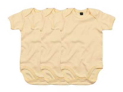 COOZO Pack of 3 Baby Plain Short Sleeve Bodysuits - COOZO