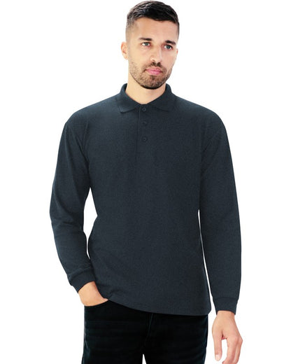 Casual Classics C1007 Classic Long Sleeve Polycotton Polo Shirt 190gsm - COOZO