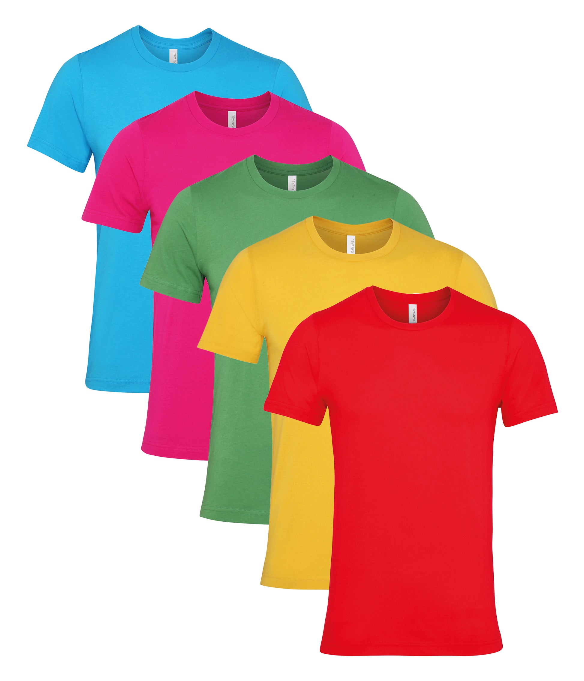 Bella+Canvas CA3001 Unisex Jersey Crew neck Short Sleeve Tee 100% Airlume combed and ringspun cotton Mixed colors (pack of 5) - COOZO
