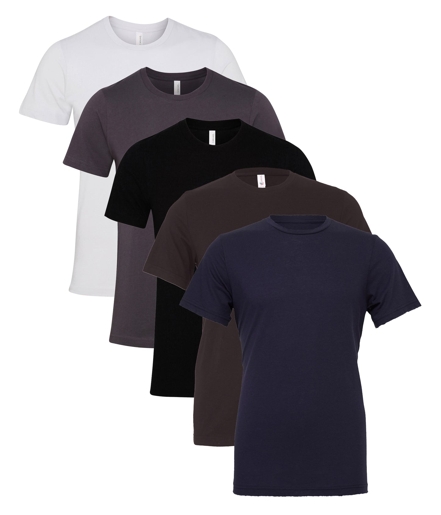 Bella+Canvas CA3001 Unisex Jersey Crew neck Short Sleeve Tee 100% Airlume combed and ringspun cotton Mixed colors (pack of 5) - COOZO