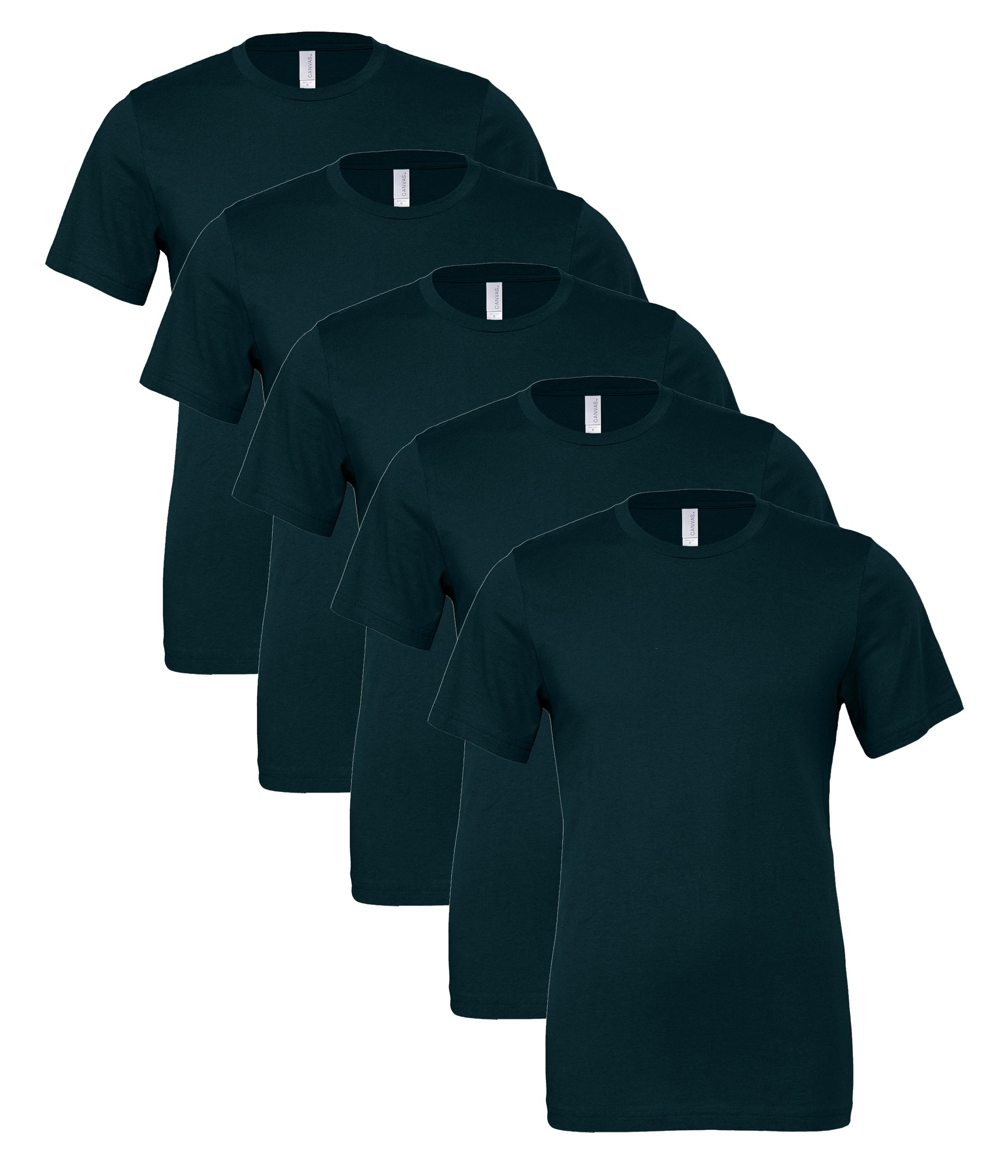 Bella+Canvas CA3001 Unisex Jersey Crew neck Short Sleeve Tee 100% Airlume combed and ringspun cotton (pack of 5) - COOZO
