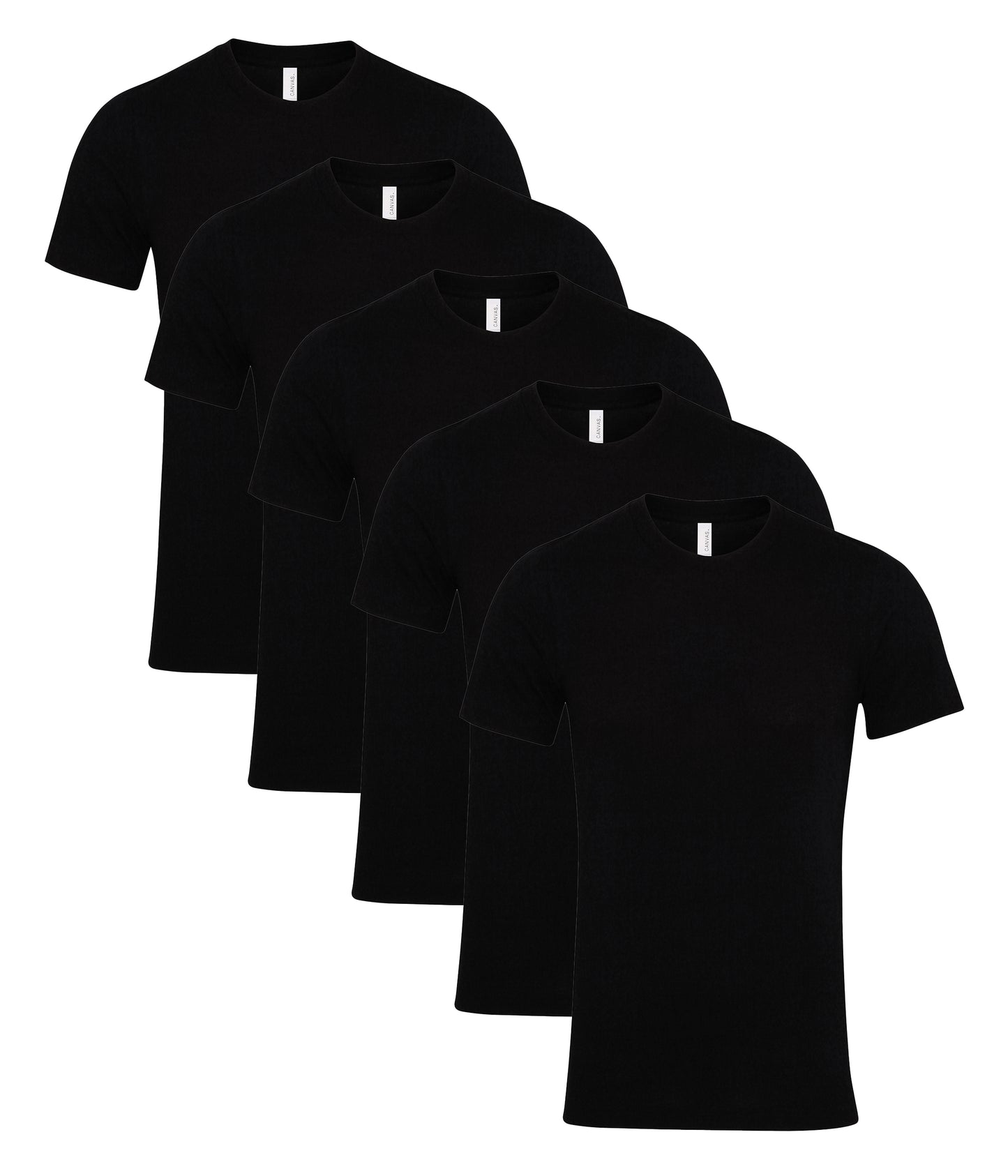 Bella+Canvas CA3001 Unisex Jersey Crew neck Short Sleeve Tee 100% Airlume combed and ringspun cotton (pack of 5) - COOZO