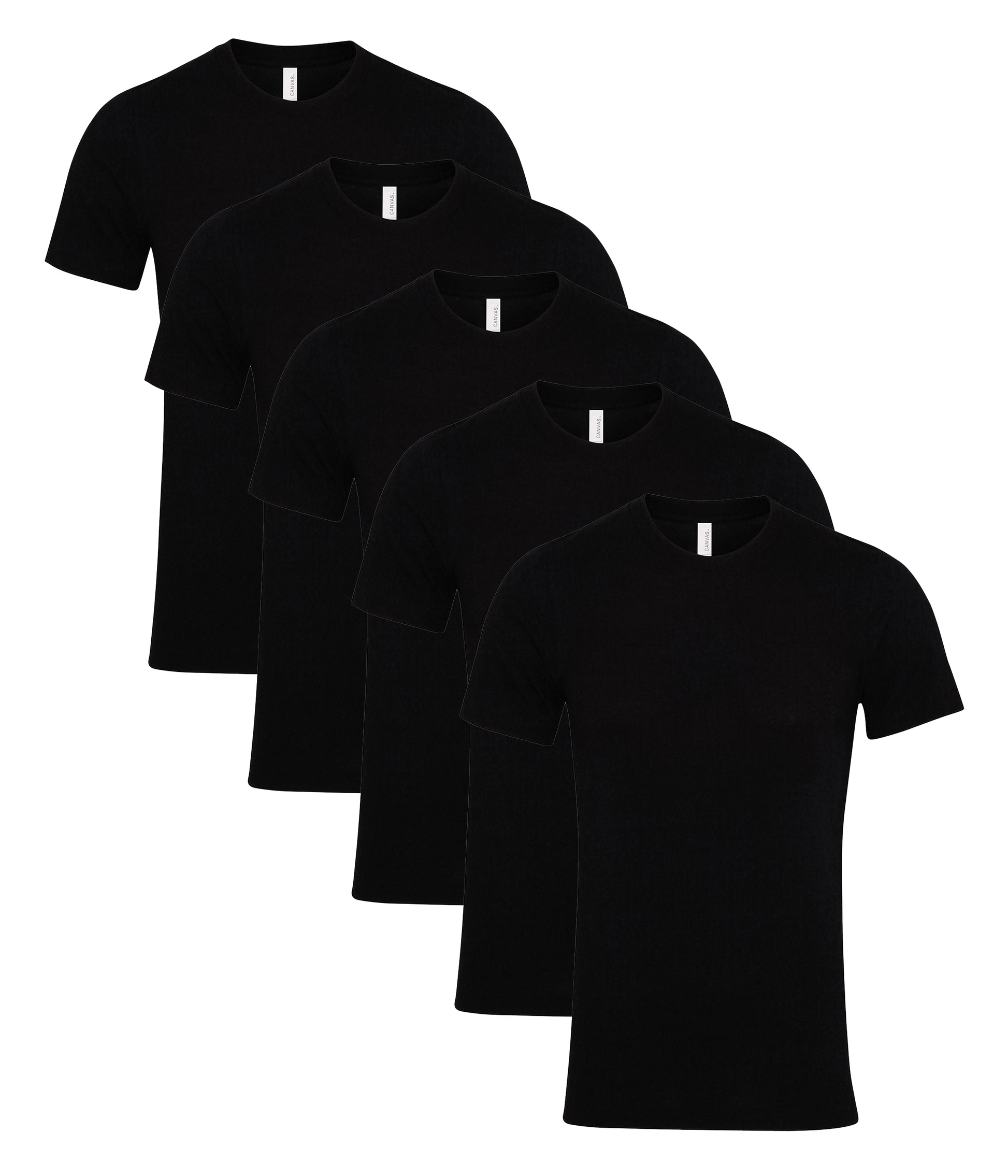 Bella+Canvas CA3001 Unisex Jersey Crew neck Short Sleeve Tee 100% Airlume combed and ringspun cotton (pack of 5) - COOZO