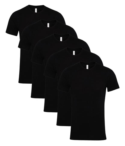 Bella+Canvas CA3001 Unisex Jersey Crew neck Short Sleeve Tee 100% Airlume combed and ringspun cotton (pack of 5) - COOZO