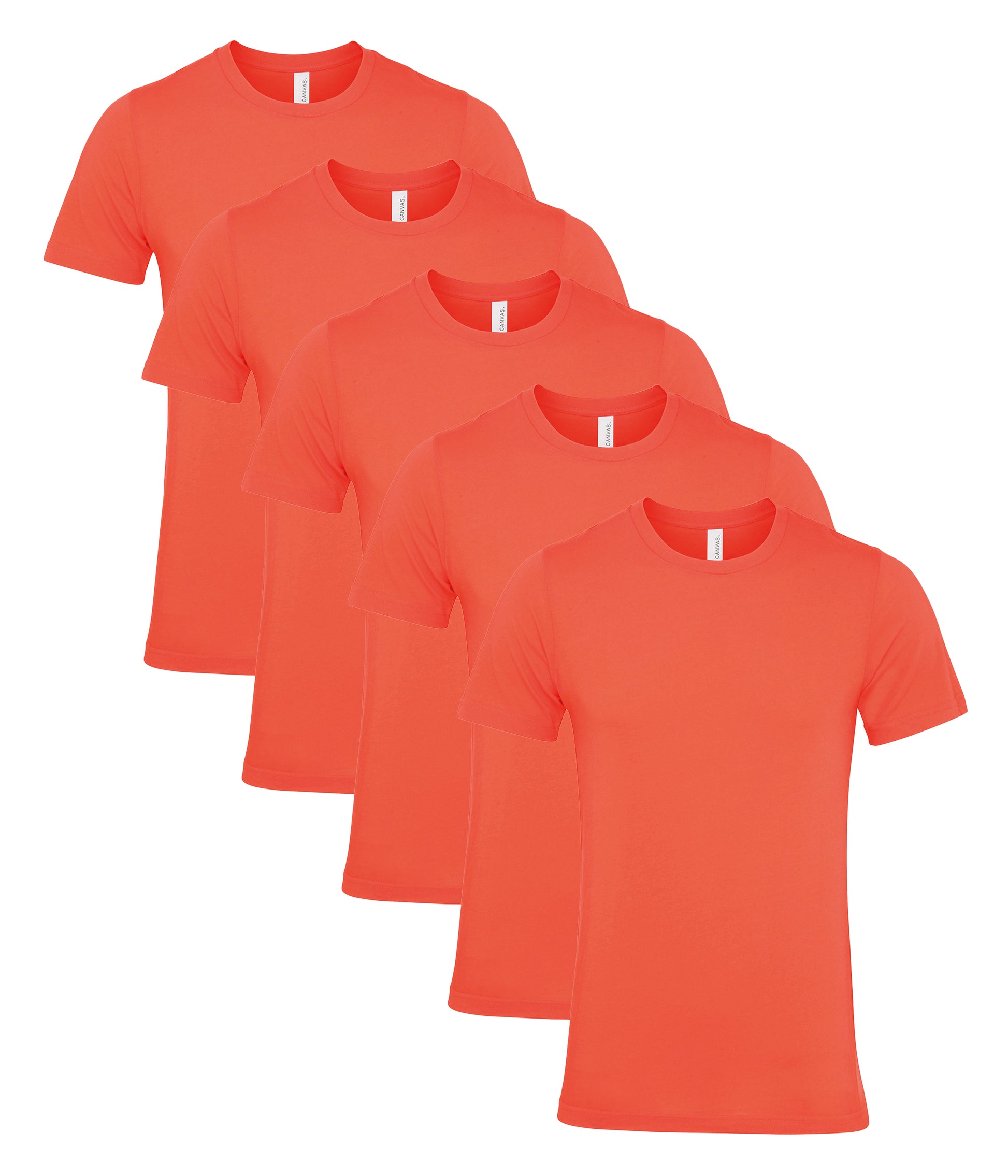 Bella+Canvas CA3001 Unisex Jersey Crew neck Short Sleeve Tee 100% Airlume combed and ringspun cotton (pack of 5) - COOZO