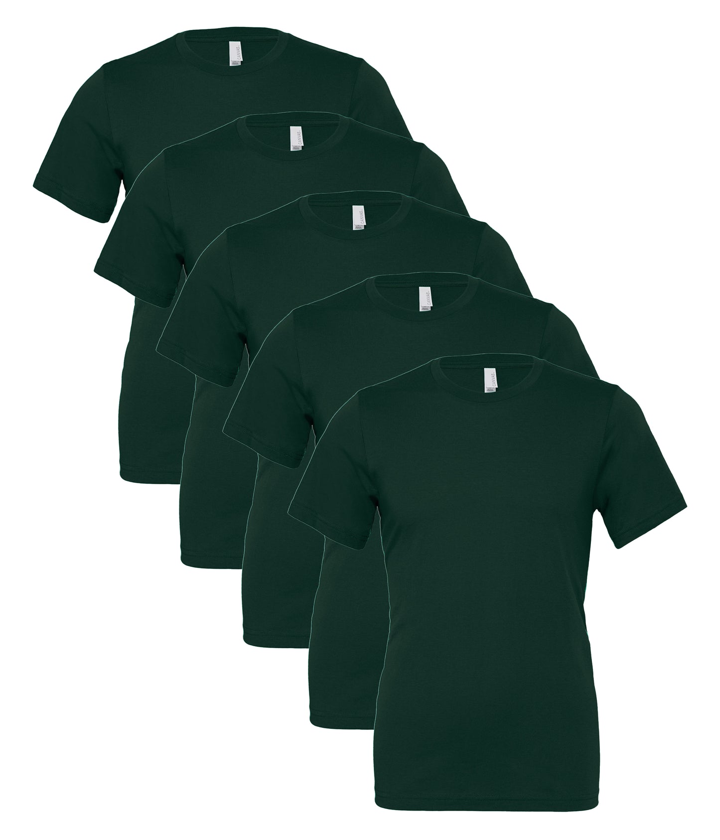 Bella+Canvas CA3001 Unisex Jersey Crew neck Short Sleeve Tee 100% Airlume combed and ringspun cotton (pack of 5) - COOZO