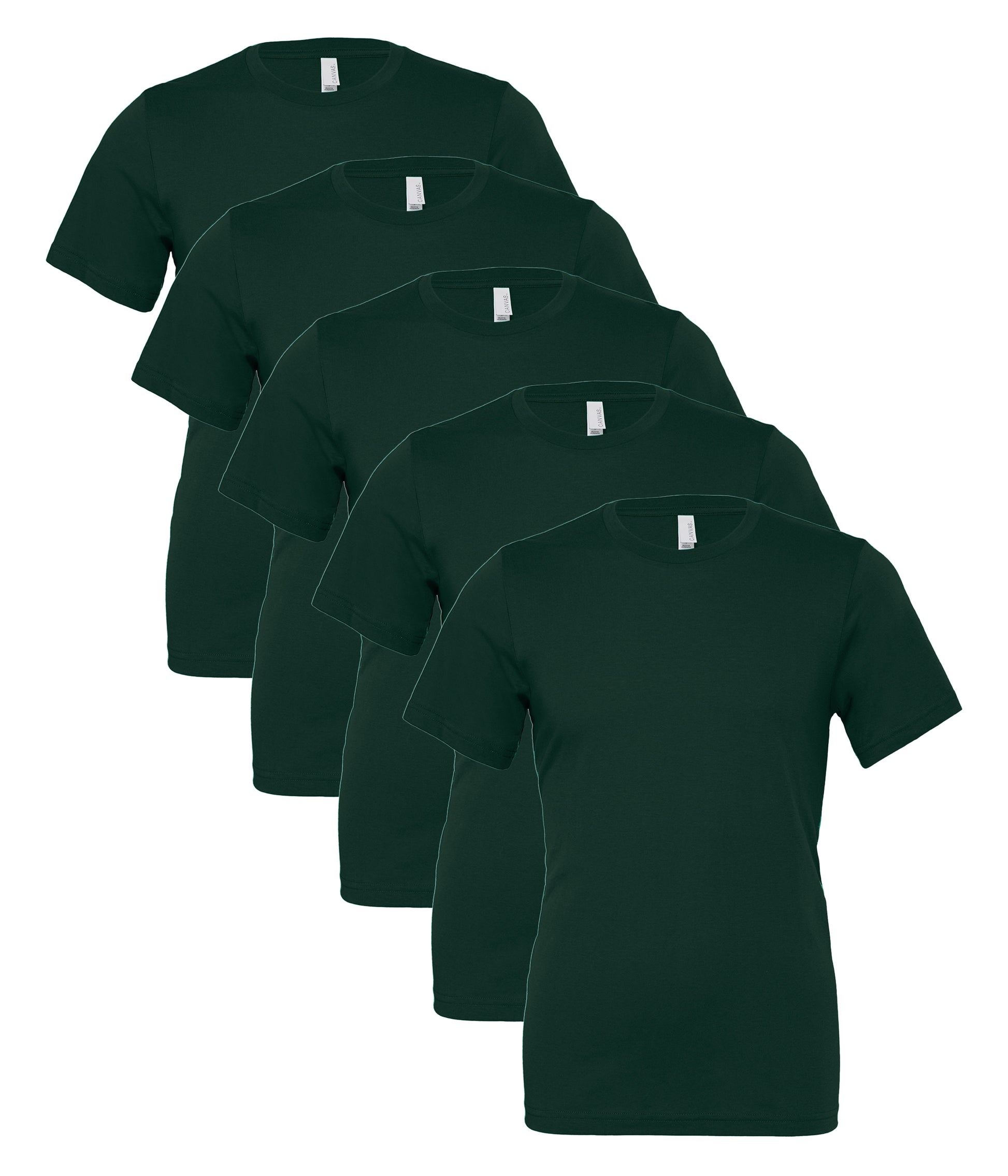 Bella+Canvas CA3001 Unisex Jersey Crew neck Short Sleeve Tee 100% Airlume combed and ringspun cotton (pack of 5) - COOZO
