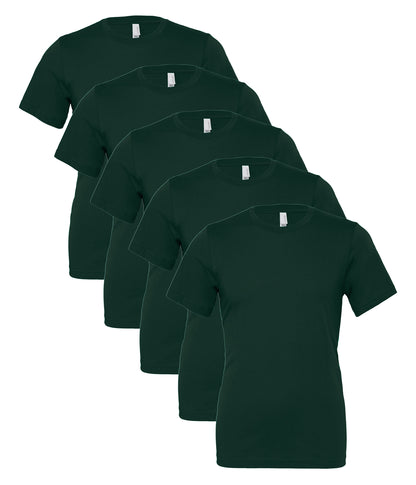 Bella+Canvas CA3001 Unisex Jersey Crew neck Short Sleeve Tee 100% Airlume combed and ringspun cotton (pack of 5) - COOZO