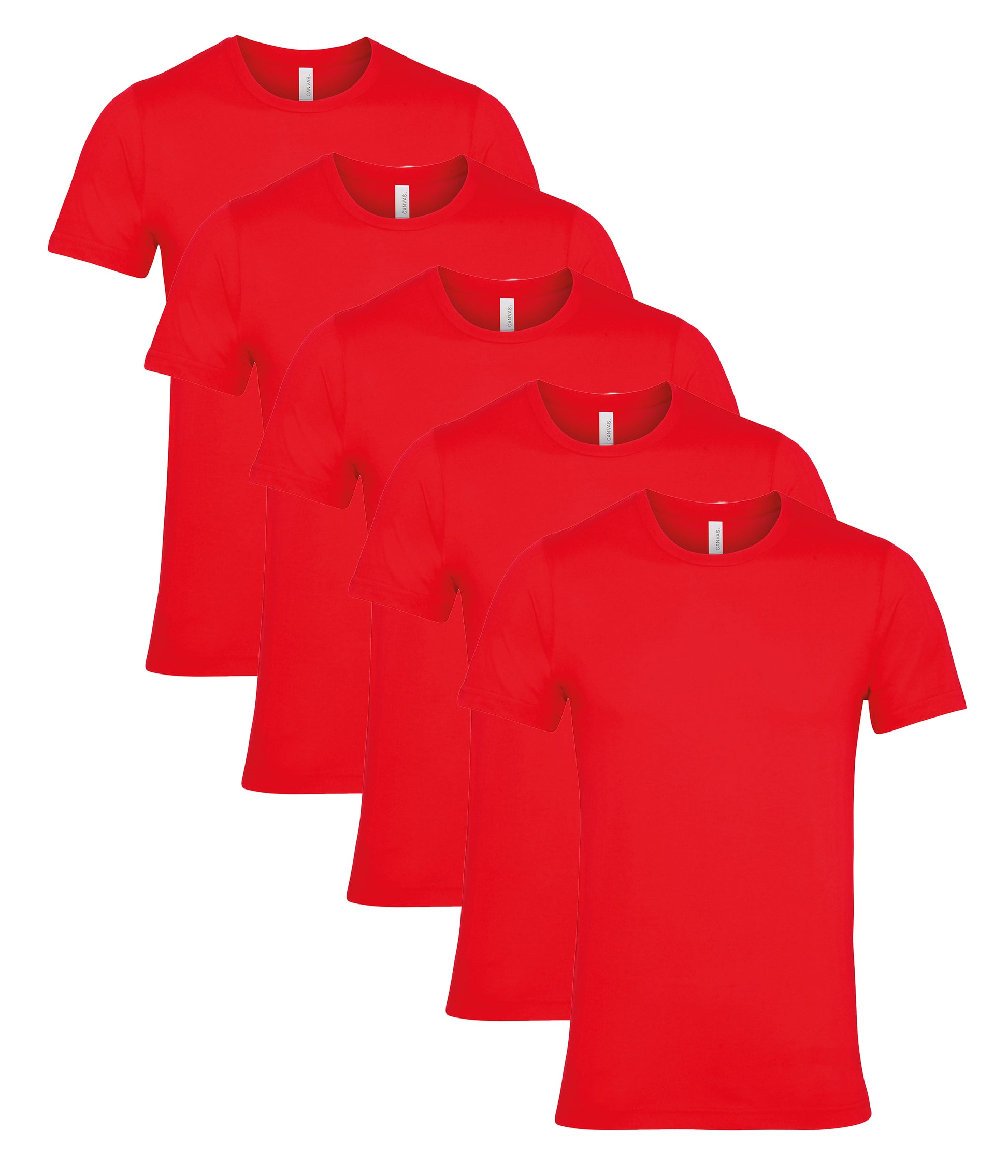 Bella+Canvas CA3001 Unisex Jersey Crew neck Short Sleeve Tee 100% Airlume combed and ringspun cotton (pack of 5) - COOZO