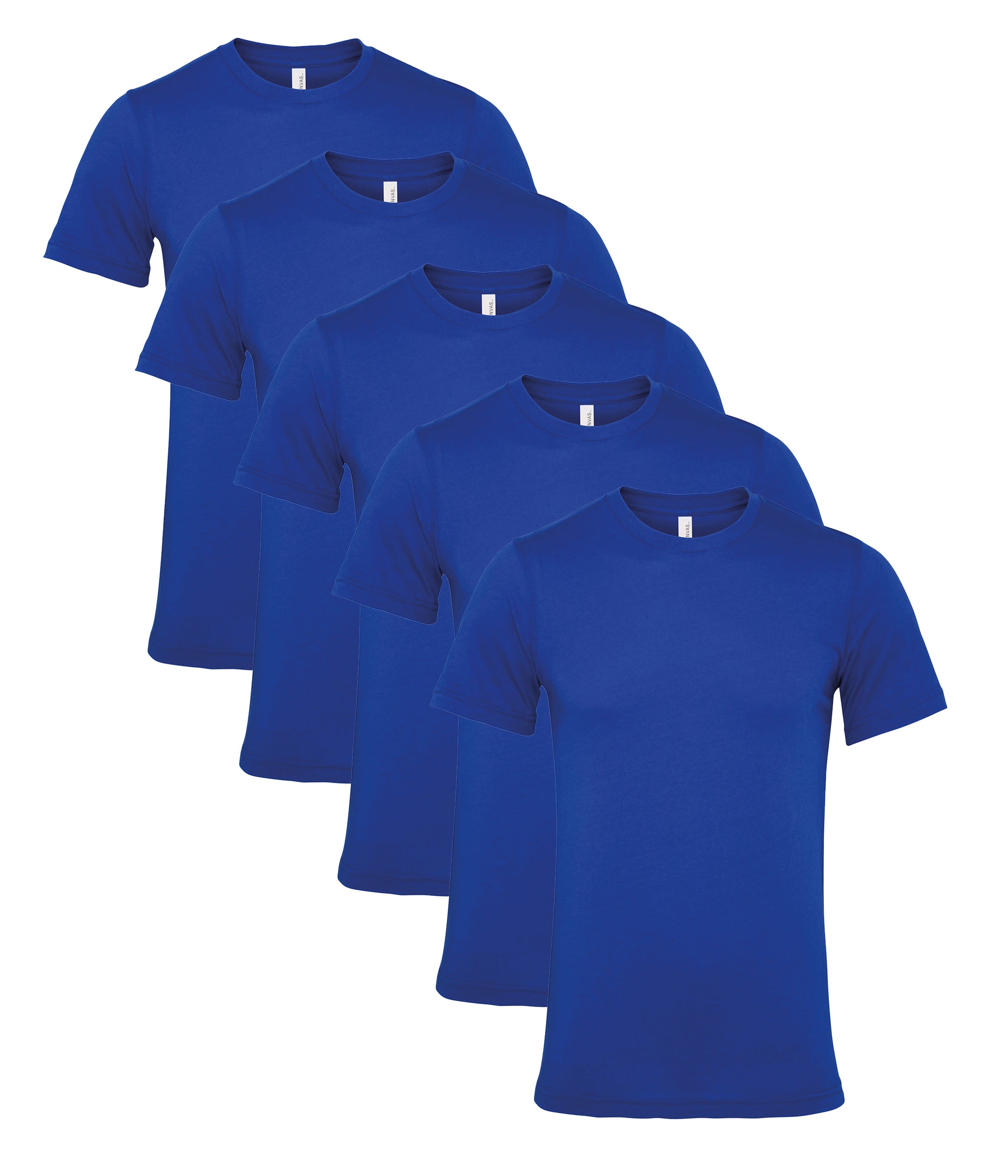Bella+Canvas CA3001 Unisex Jersey Crew neck Short Sleeve Tee 100% Airlume combed and ringspun cotton (pack of 5) - COOZO