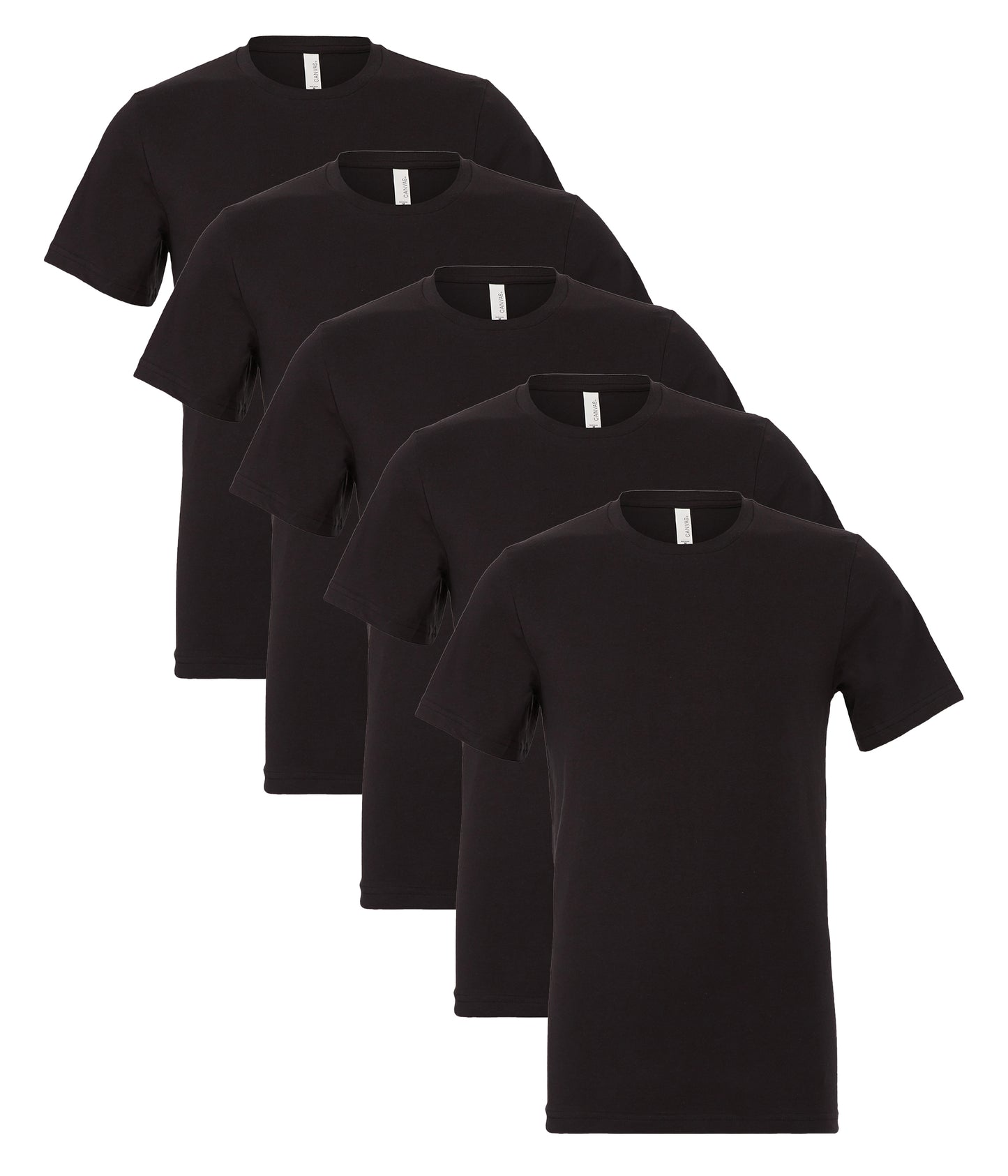 Bella+Canvas CA3001 Unisex Jersey Crew neck Short Sleeve Tee 100% Airlume combed and ringspun cotton (pack of 5) - COOZO