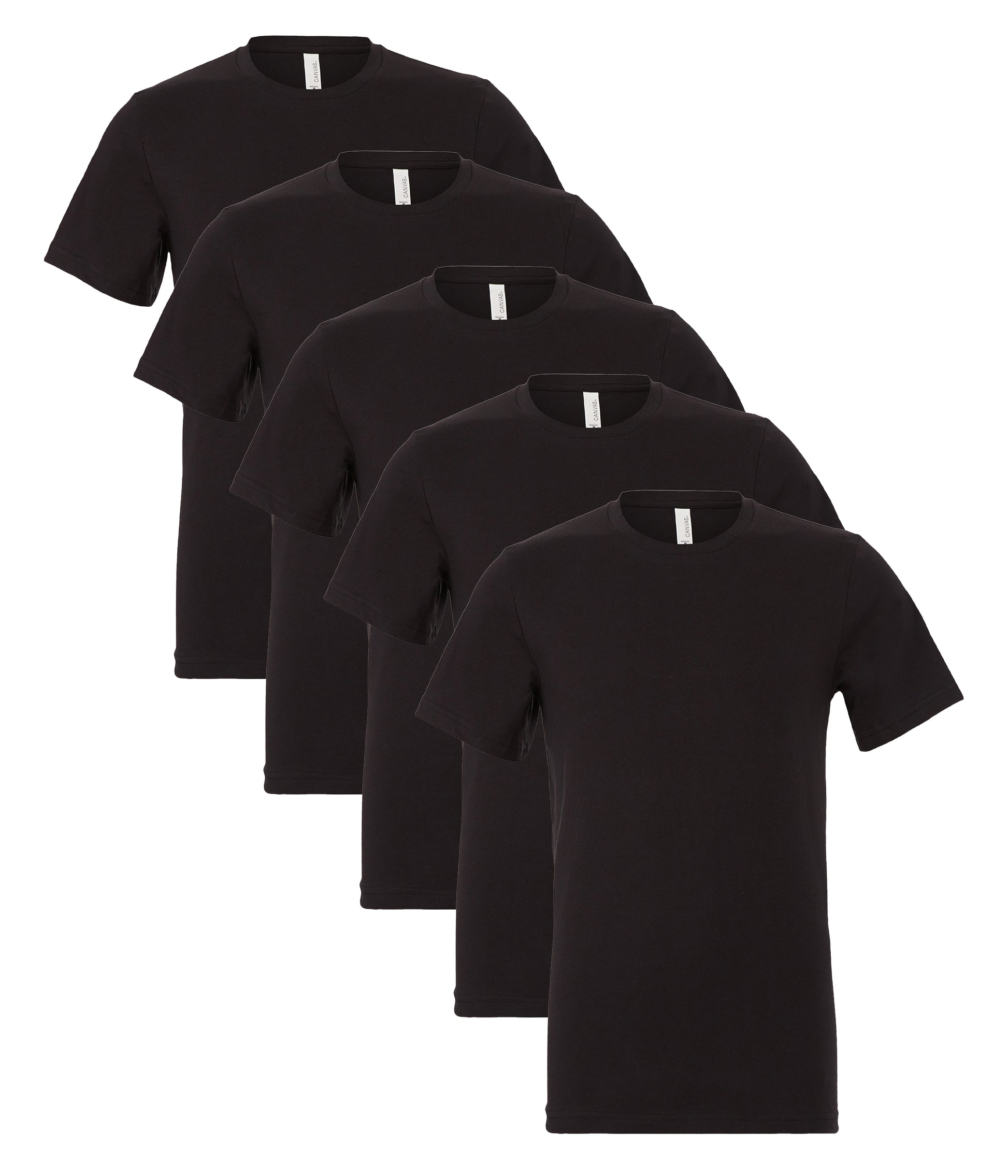 Bella+Canvas CA3001 Unisex Jersey Crew neck Short Sleeve Tee 100% Airlume combed and ringspun cotton (pack of 5) - COOZO