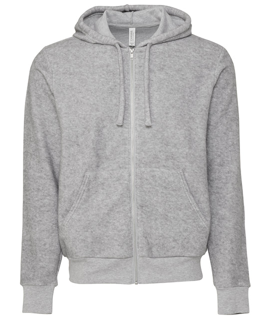 Bella+Canvas CA3339 Unisex sueded fleece full-zip hoodie Super soft sueded fleece Two-tone ribbing - COOZO