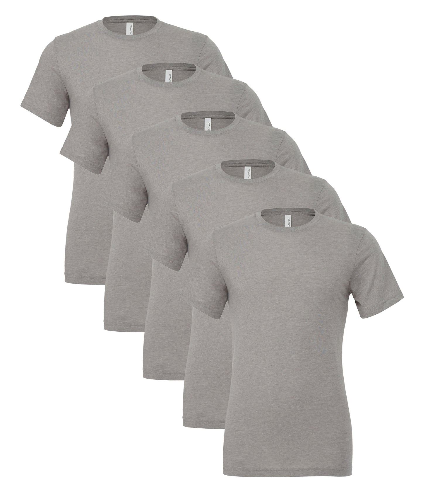Bella+Canvas CA3413 Unisex Triblend Short Sleeve Tee crew neck t-shirt (Pack of 5) - COOZO