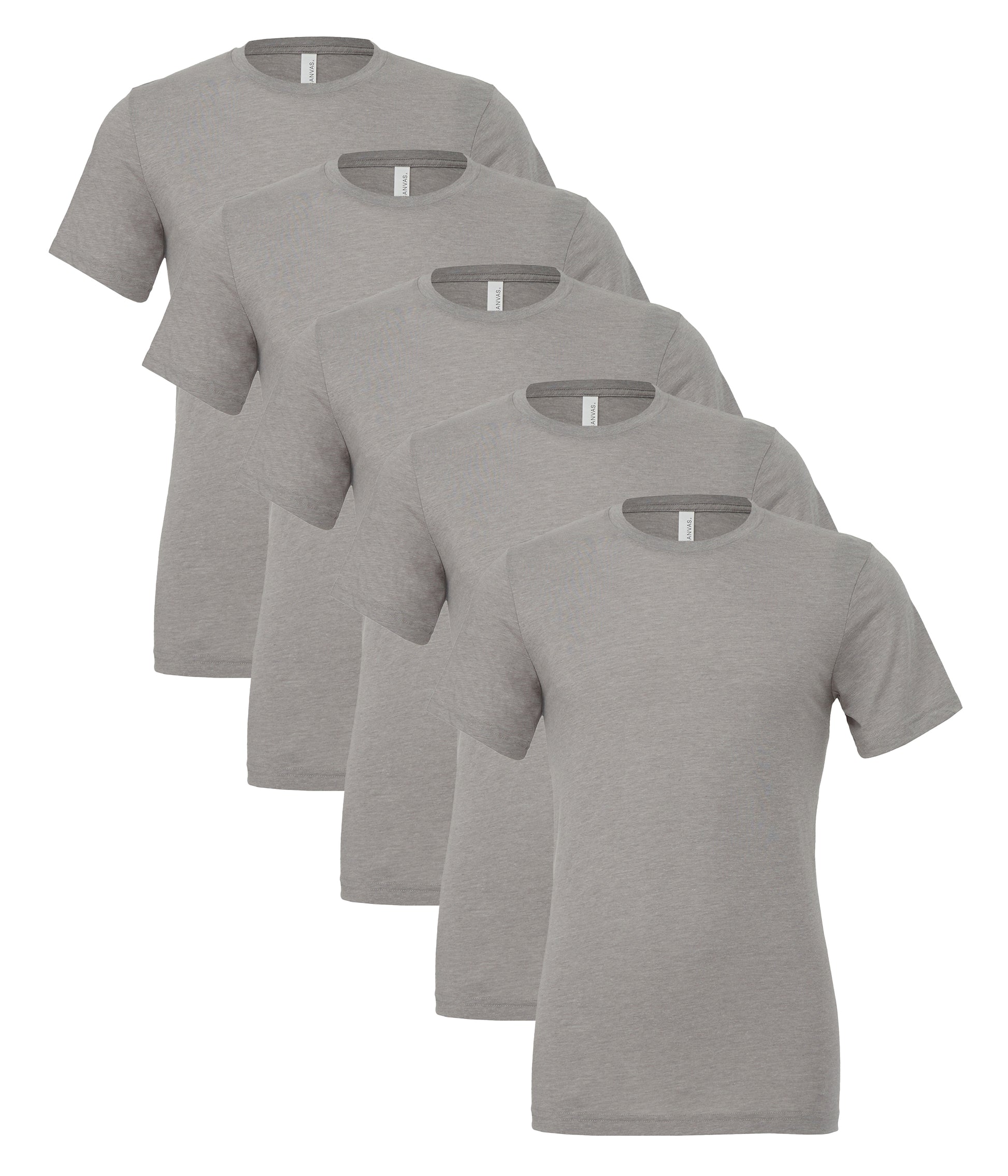 Bella+Canvas CA3413 Unisex Triblend Short Sleeve Tee crew neck t-shirt (Pack of 5) - COOZO