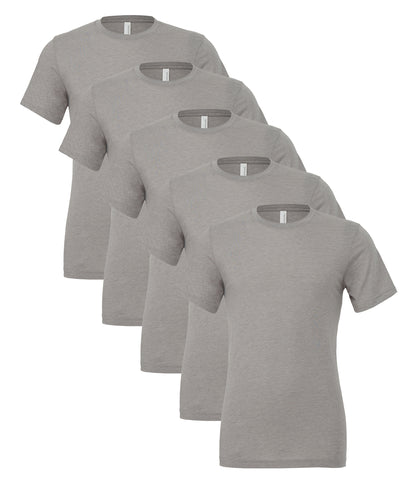 Bella+Canvas CA3413 Unisex Triblend Short Sleeve Tee crew neck t-shirt (Pack of 5) - COOZO