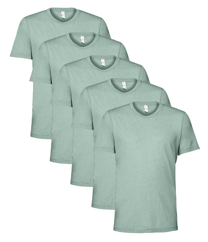 Bella+Canvas CA3413 Unisex Triblend Short Sleeve Tee crew neck t-shirt (Pack of 5) - COOZO