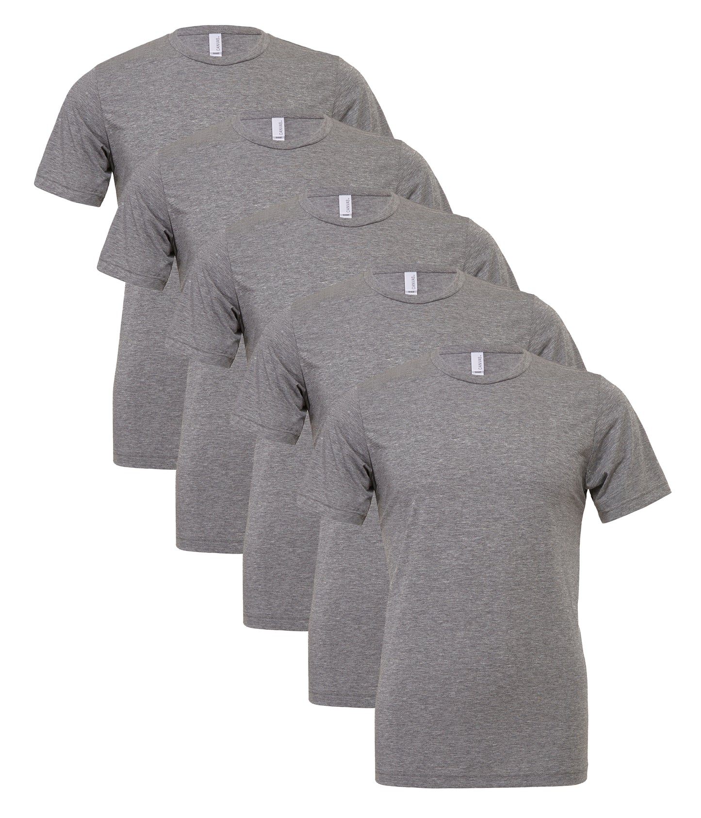 Bella+Canvas CA3413 Unisex Triblend Short Sleeve Tee crew neck t-shirt (Pack of 5) - COOZO