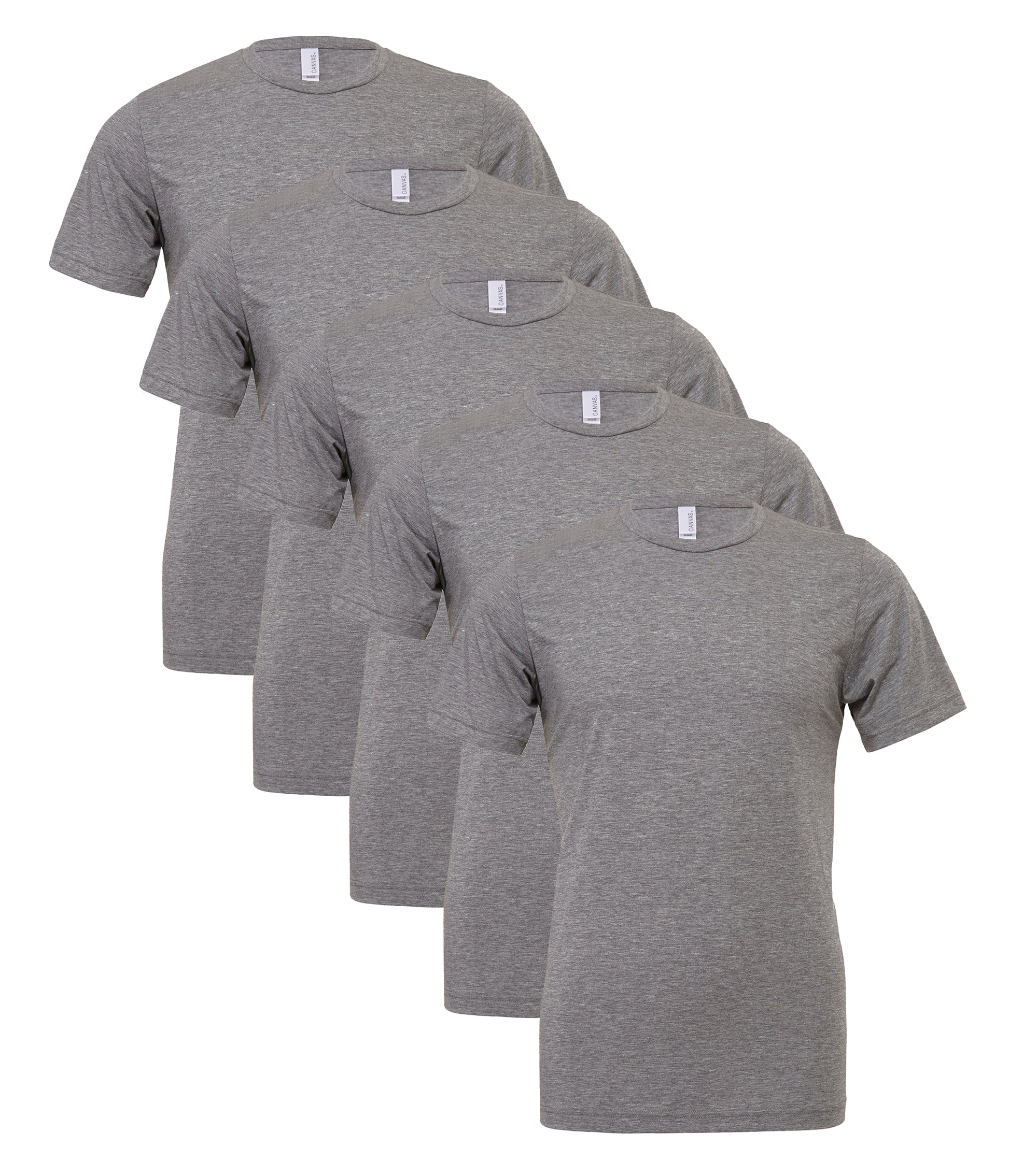 Bella+Canvas CA3413 Unisex Triblend Short Sleeve Tee crew neck t-shirt (Pack of 5) - COOZO