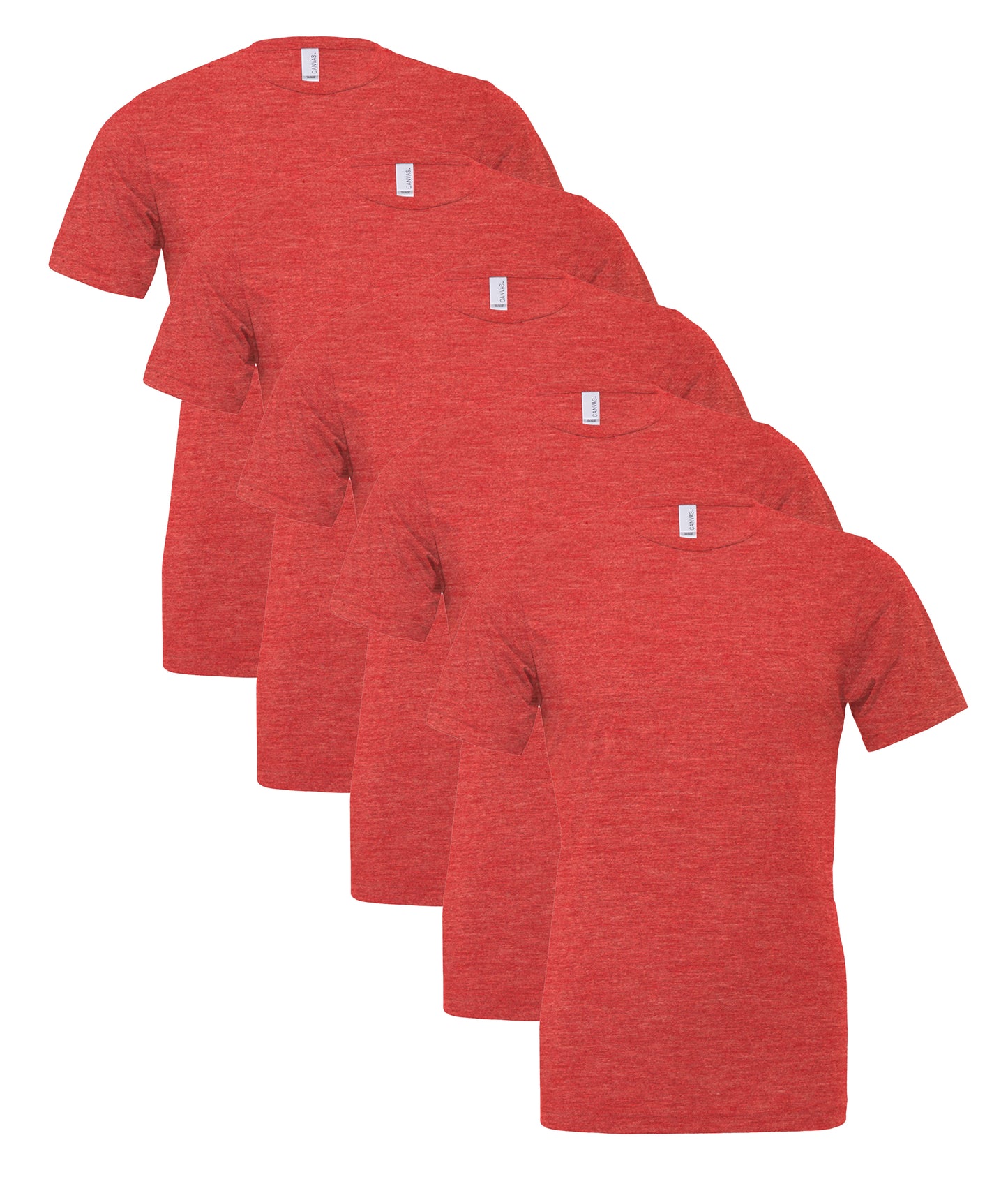 Bella+Canvas CA3413 Unisex Triblend Short Sleeve Tee crew neck t-shirt (Pack of 5) - COOZO