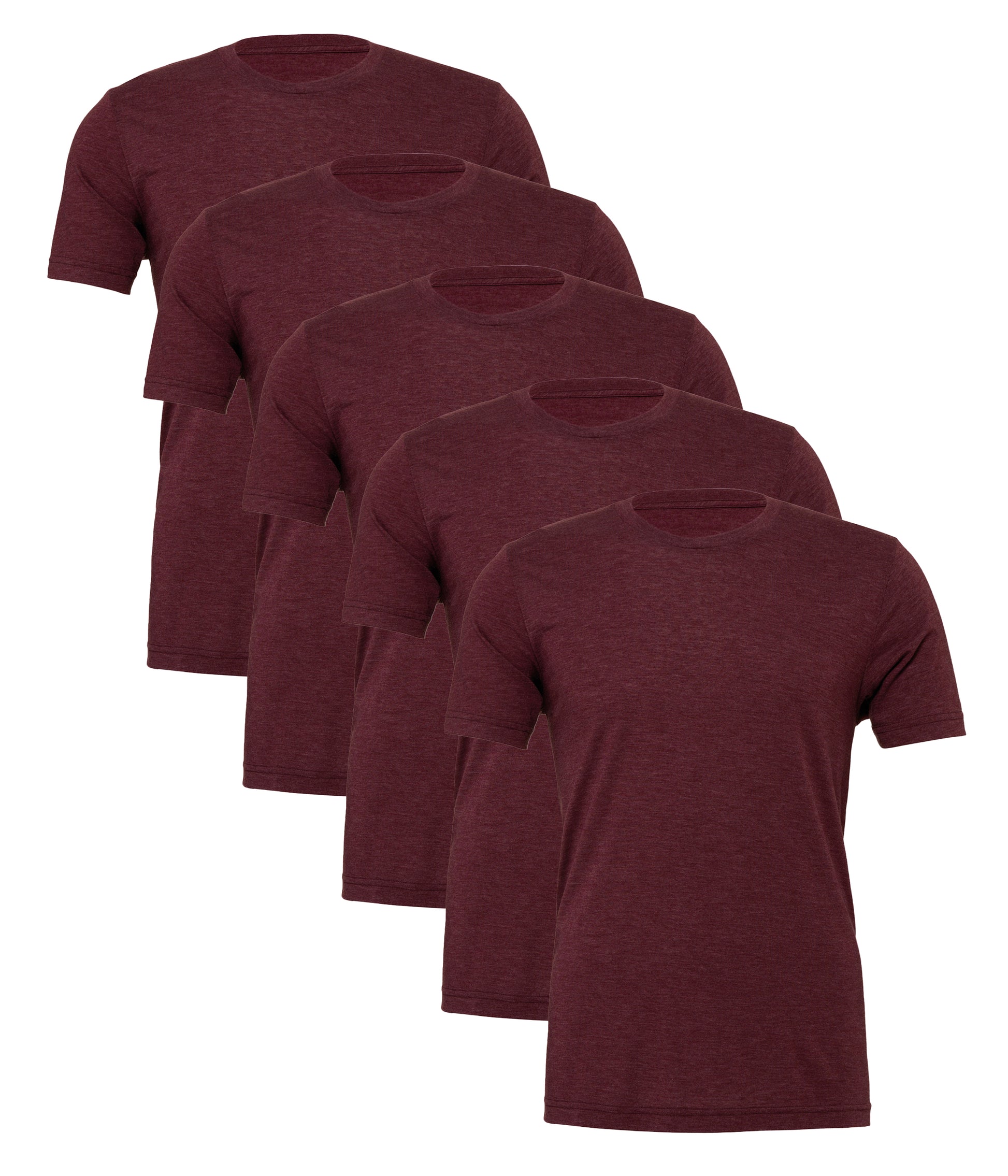 Bella+Canvas CA3413 Unisex Triblend Short Sleeve Tee crew neck t-shirt (Pack of 5) - COOZO