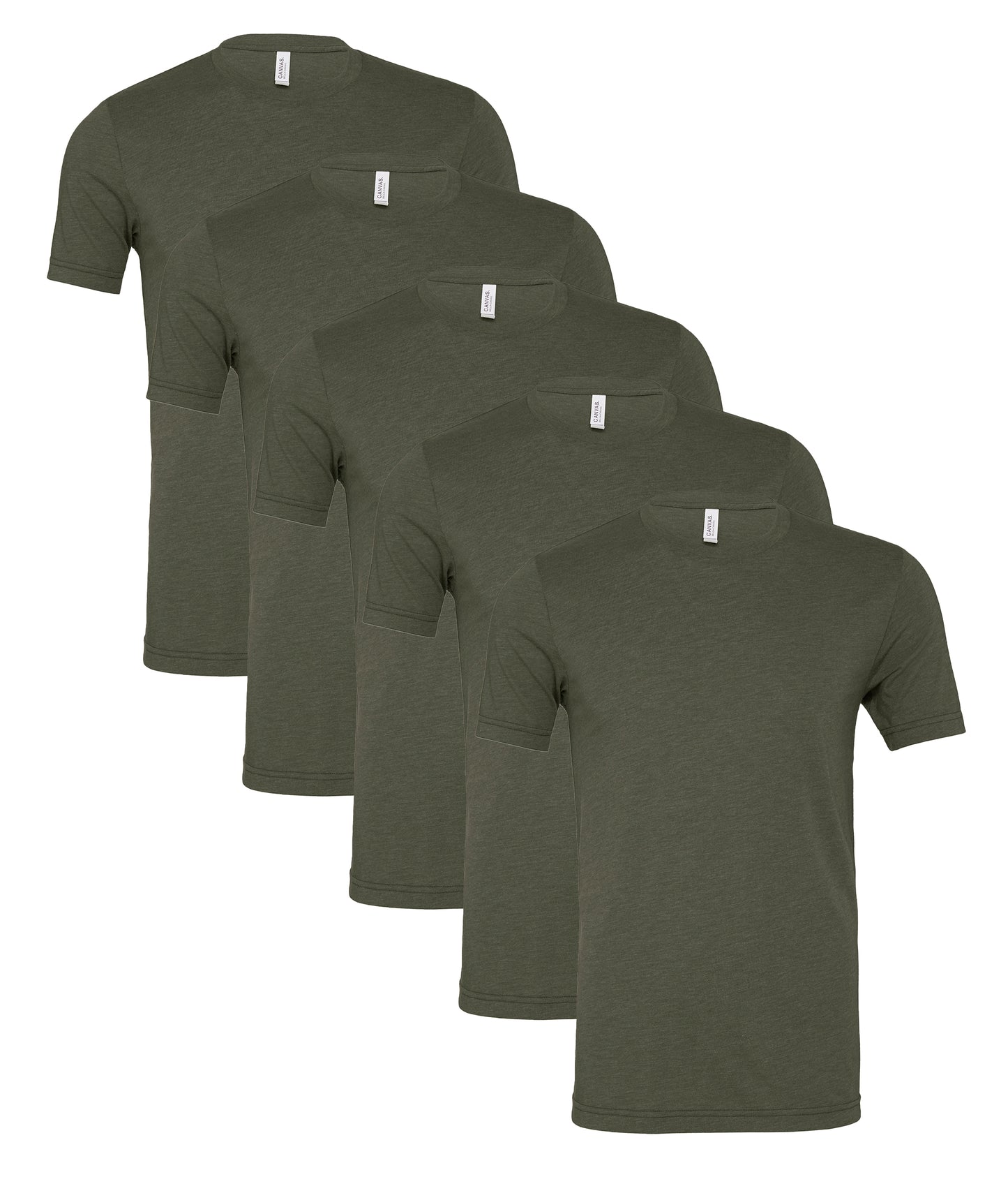 Bella+Canvas CA3413 Unisex Triblend Short Sleeve Tee crew neck t-shirt (Pack of 5) - COOZO