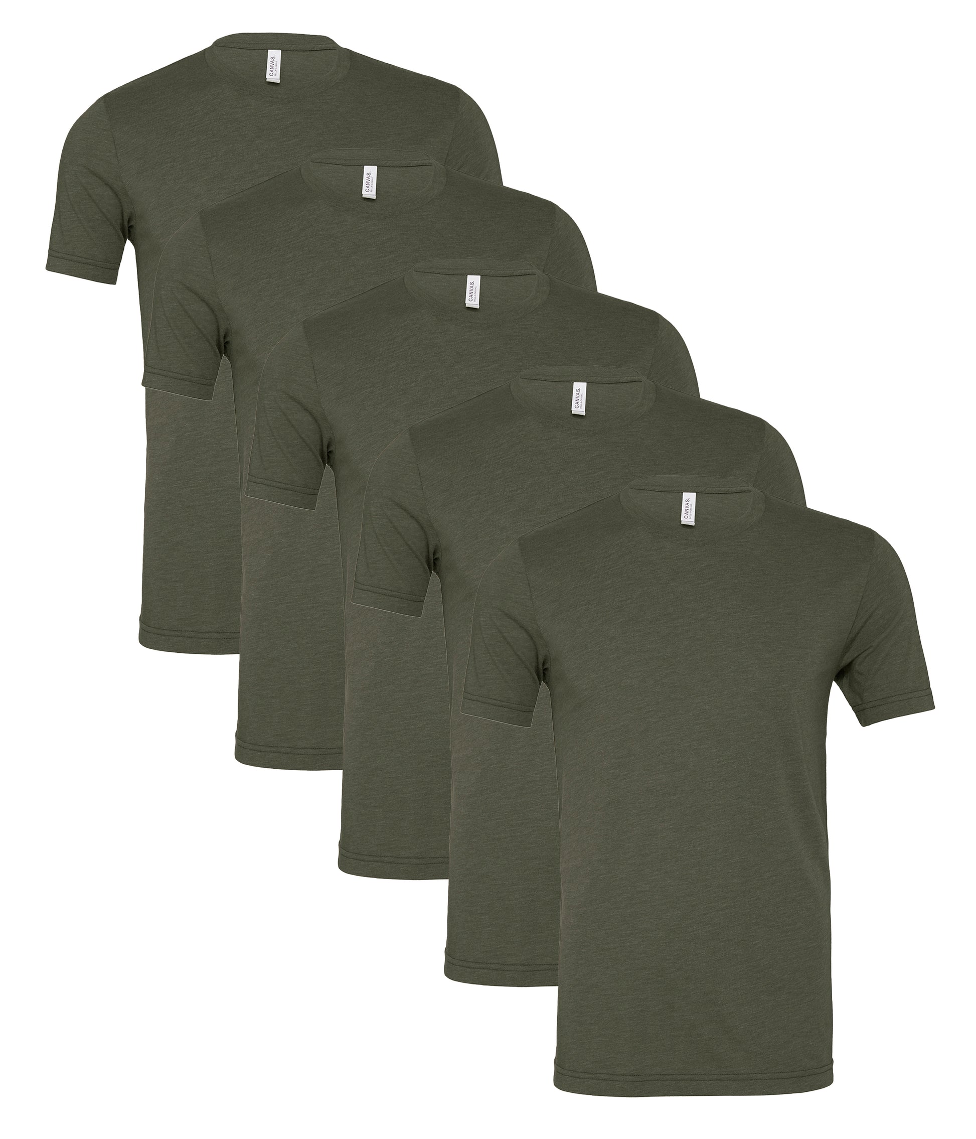 Bella+Canvas CA3413 Unisex Triblend Short Sleeve Tee crew neck t-shirt (Pack of 5) - COOZO