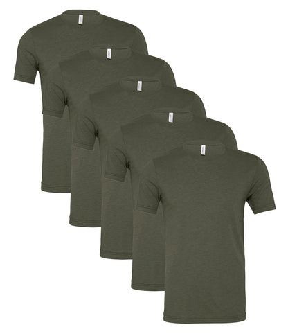 Bella+Canvas CA3413 Unisex Triblend Short Sleeve Tee crew neck t-shirt (Pack of 5) - COOZO