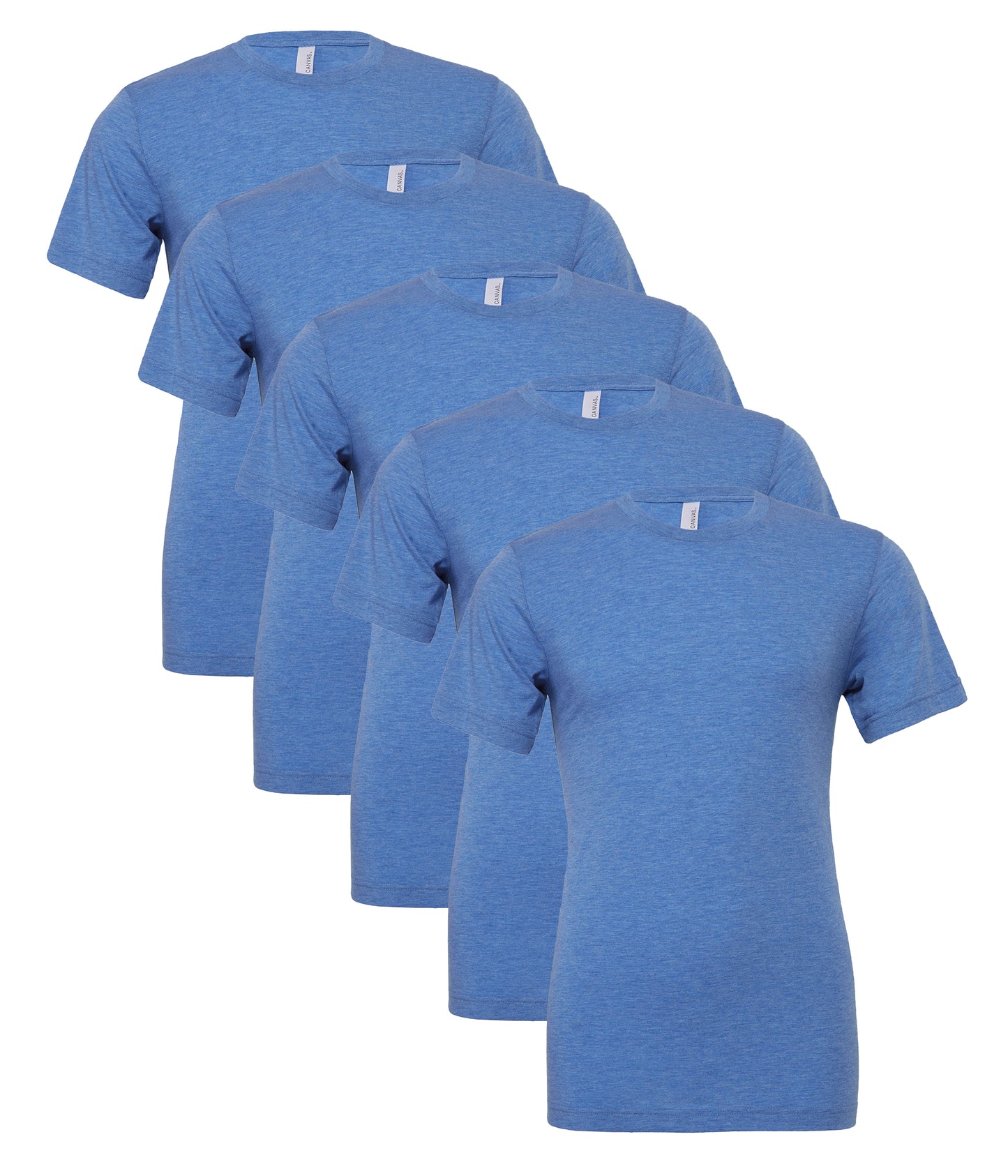 Bella+Canvas CA3413 Unisex Triblend Short Sleeve Tee crew neck t-shirt (Pack of 5) - COOZO