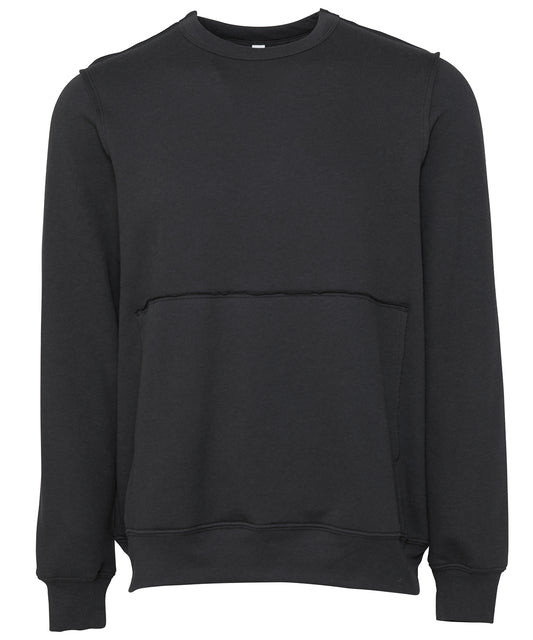Bella+Canvas CA3743 Unisex raw-seam crew pullover sweatshirts super-soft sponge fleece - COOZO