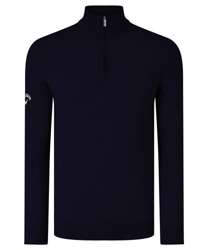 CALLAWAY CW075 Ribbed zip Merino sweater - COOZO