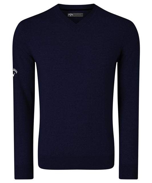 CALLAWAY CW076 Ribbed v-neck Merino sweater - COOZO