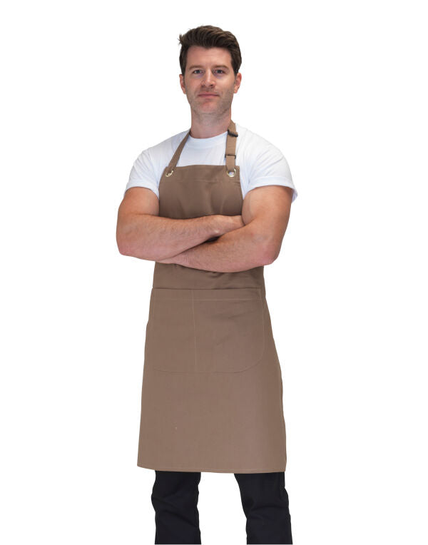 Dennys DP114 Canvas Bib Apron With Pocket - COOZO