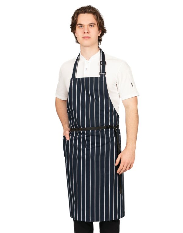 Dennys DP230A Woven Butchers Stripe Apron COOZO dennys-dp230a-woven-butchers-stripe-apron-coozo