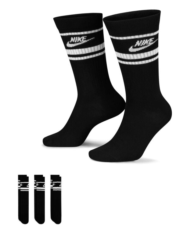 Nike DX5089 Sportswear Everyday Essential Crew Socks 3PR breathable soft stretchy fabric - COOZO