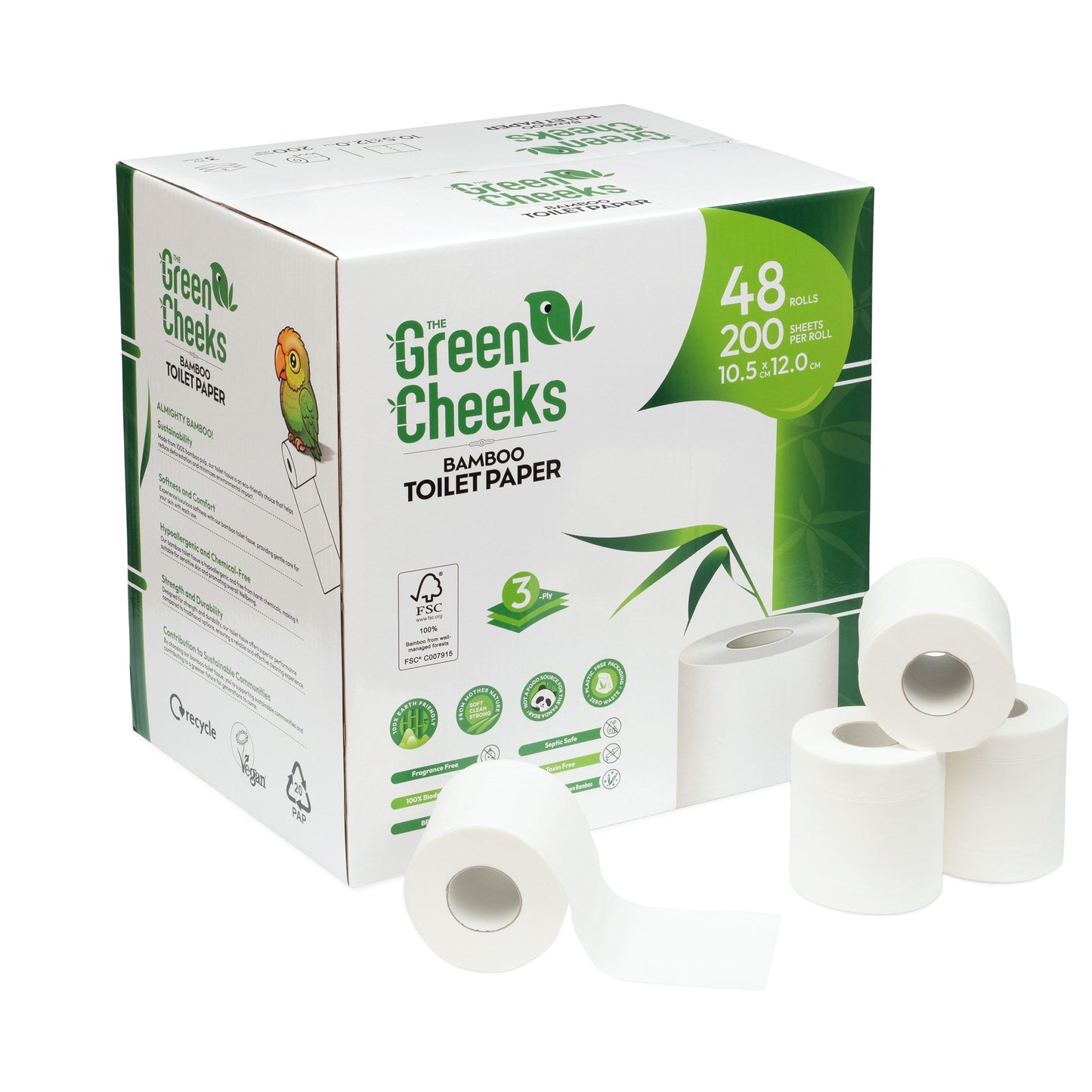 The Green Cheeks TGRNCKS Recycled Bamboo Toilet Paper