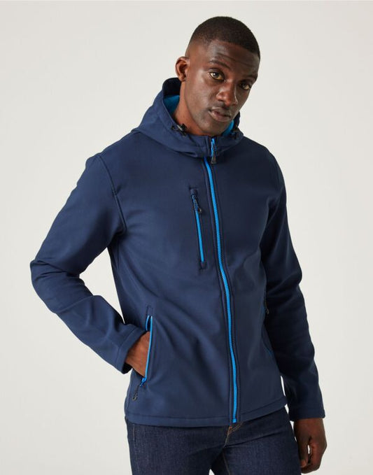 Regatta TRA705 Navigate 2-Layer Hooded Softshell Showerproof and windproof Jacket 100% Polyester - COOZO