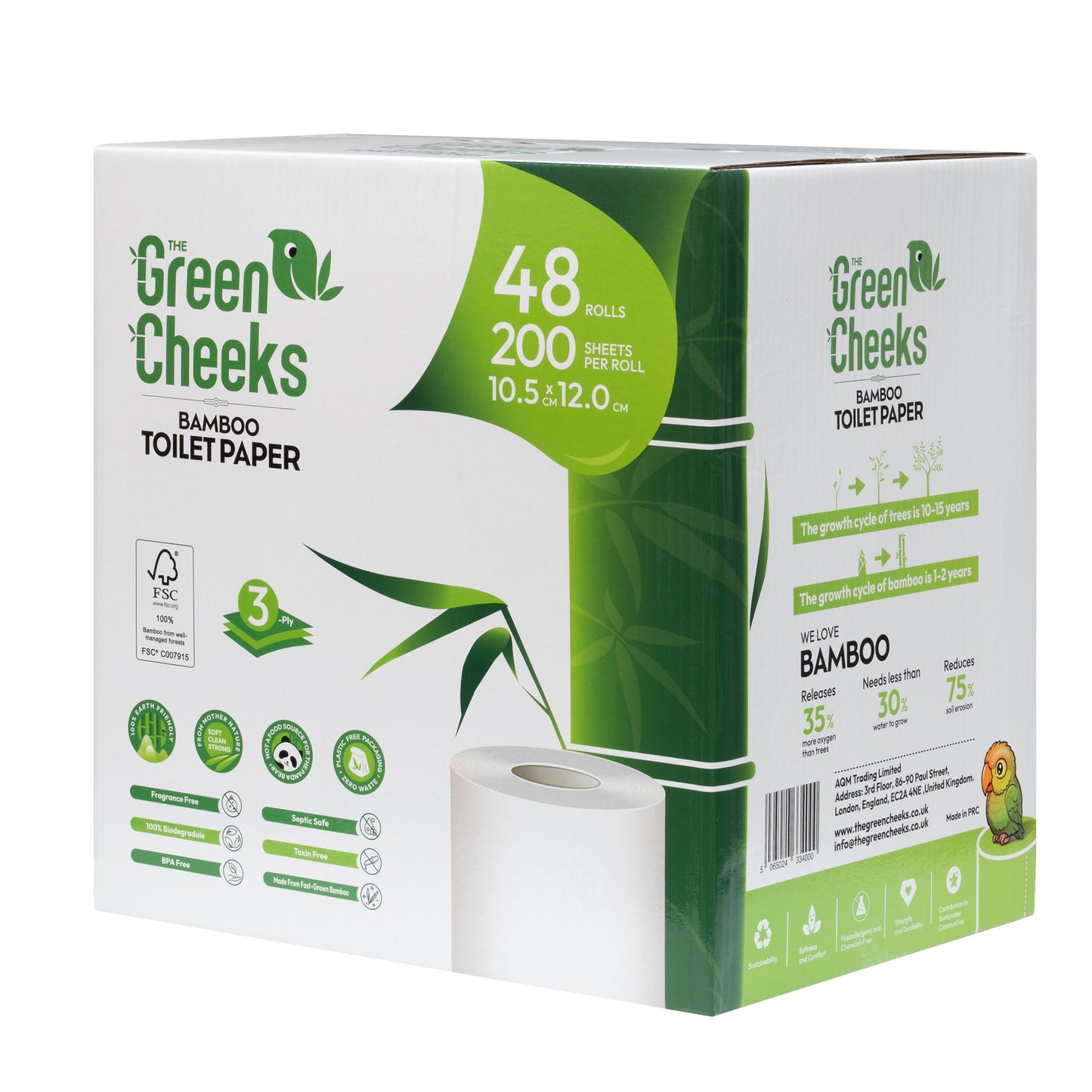 The Green Cheeks TGRNCKS Recycled Bamboo Toilet Paper