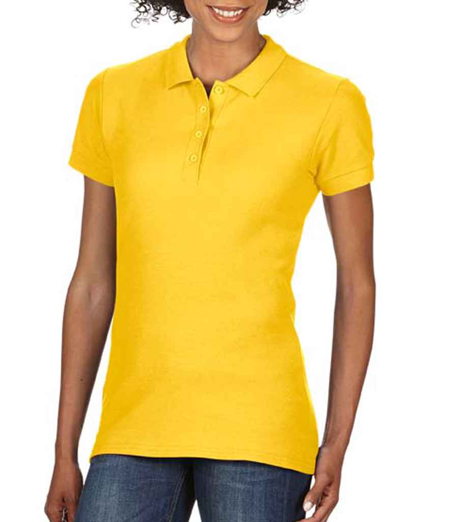 Gildan 64800L Ladies Softstyle Ringspun Double Pique Cotton Polo Shirt - COOZO